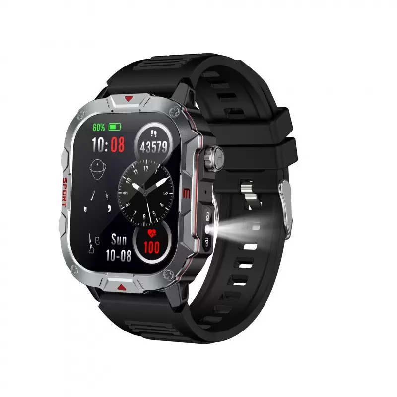 Men's Sports Outdoor Waterproof Silcone Multifunctional Heart Rate Bluetooth Smartwatch ES50